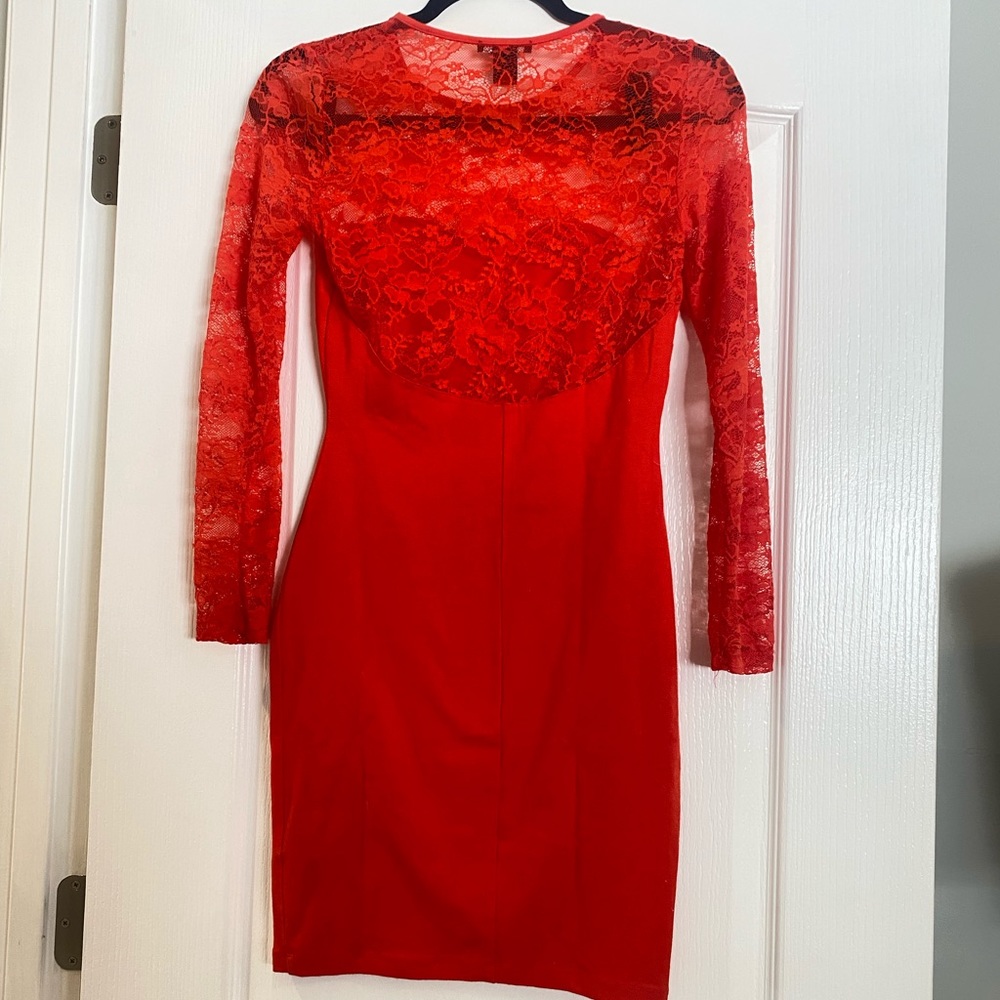 H&M Small Lace Sleeve & Back Cotton Mini Dress